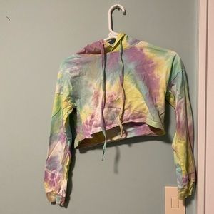 Tie dye cropped hoodie